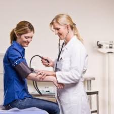 taking blood pressure