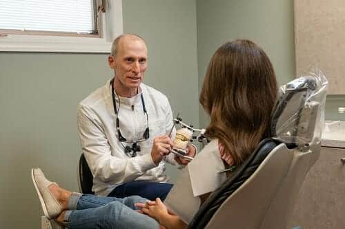 Dr. Sheridan speaking with patient